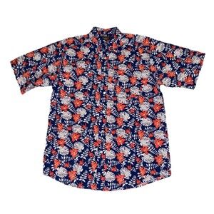 Ariat Shirt Mens Medium Blue Colorful Floral Hawaiian Button Down Western Casual